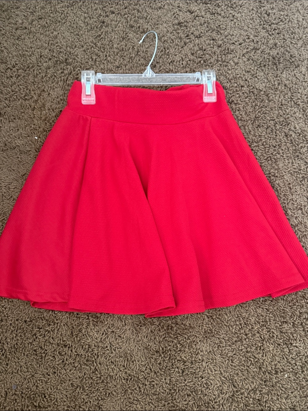 Source Unknown Red Fit-and-Flare Mini Skirt